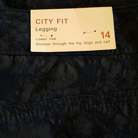 Dalia Collection NWT City Fit blue jacquard leggings - Picture 8 of 8